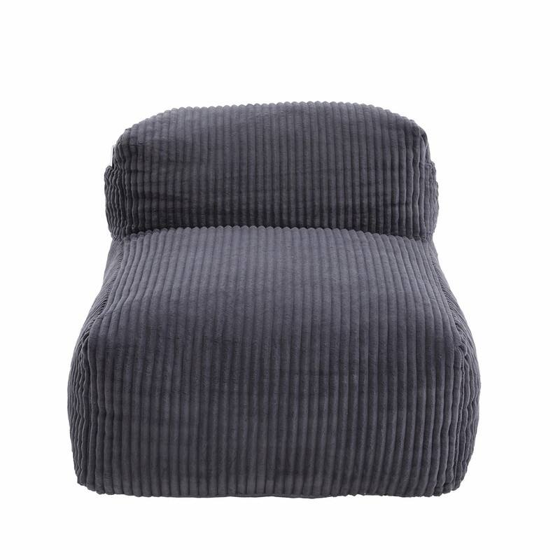 Large Memory Foam Bean Bag Chair for Adults, Corduroy Lounger Sofa with Ottoman