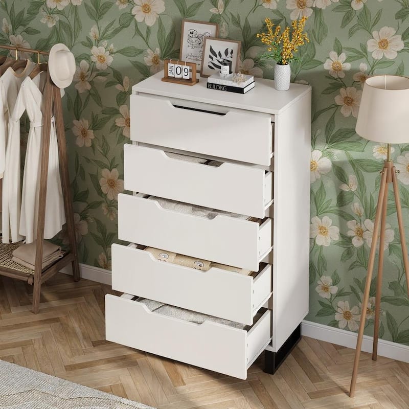 50" Tall Dresser, with Storage, 5 Dresser