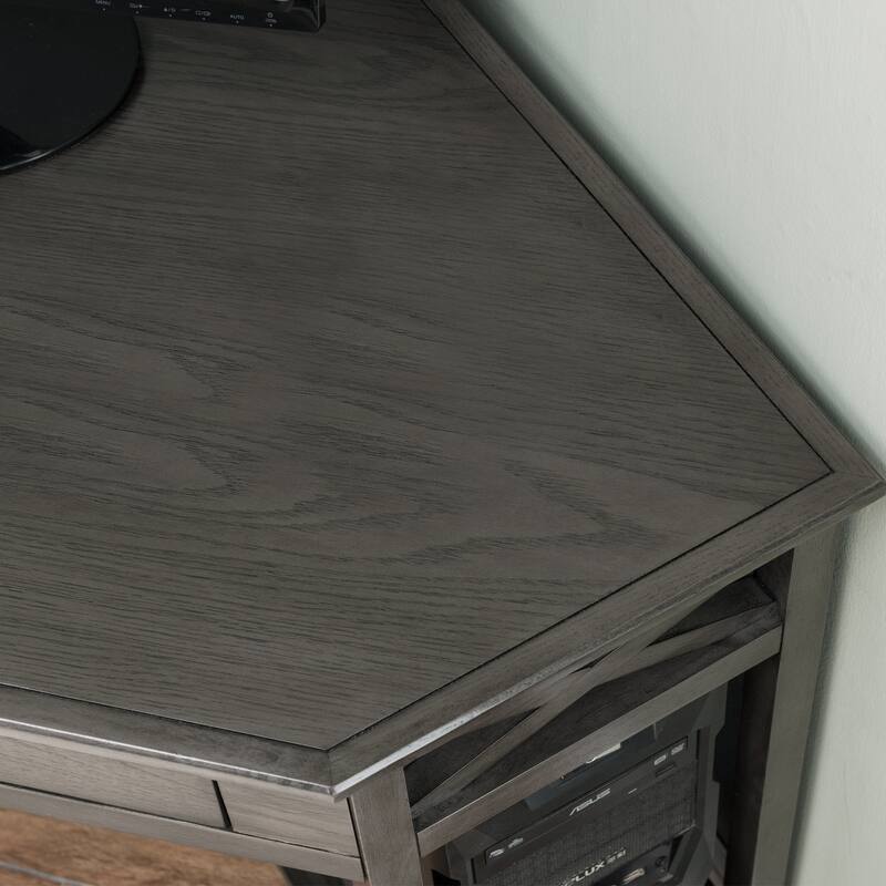 Boho Computer Desk with Drawer - Oak Finish Writing Table, 48" L x 24" W - Modern Office Desk