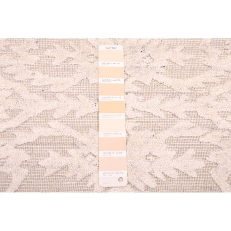 ECARPETGALLERY Hand Loomed Elysian Ivory Viscose, Wool Rug - 8'2 x 9'10