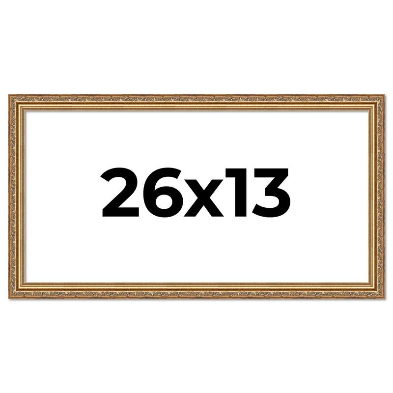 26x13 Frame Red Solid Wood Picture Frame Width 1.75 Inches | Interior Frame Depth 1 13/16 Inches