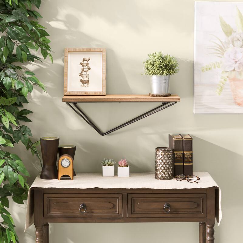 Danya B. Industrial Floating Shelf Wood with Asymm