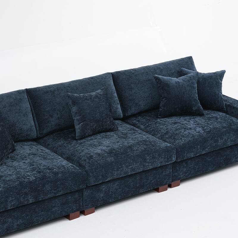 Modern Upholstered Chenille Modular Sectional Sofa with Pillow