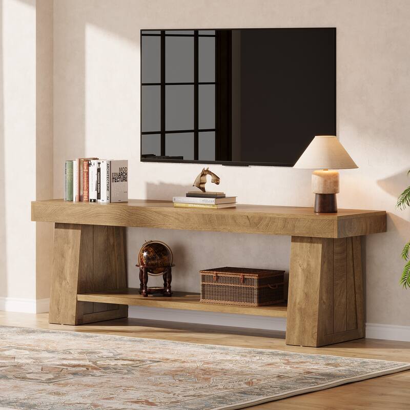 63" TV Stand for TVs up to 75 Inch, Entertainment Center with Storage Shelves, Media Television Stands for Living Room, Bedroom