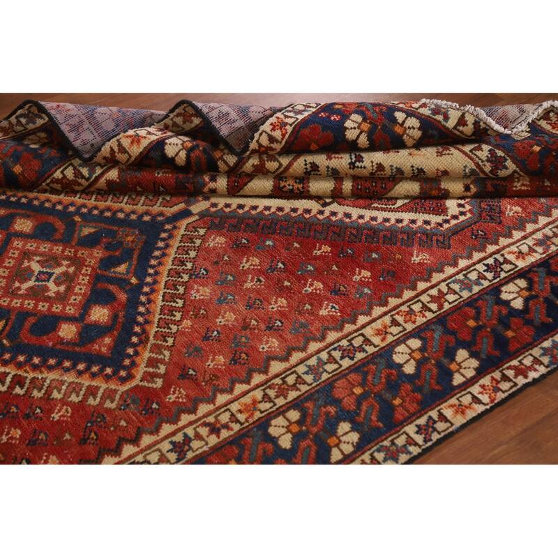 Traditional Bakhtiari Persian Vintage Area Rug Handmade Wool Carpet - 4'11"x 10'1"
