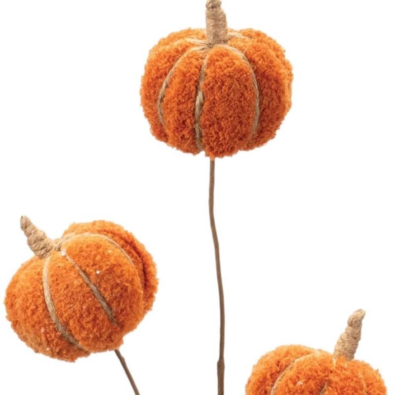HomeRoots Set of Six Orange and Green Fall Mini Pumpkins Wreath Sprays