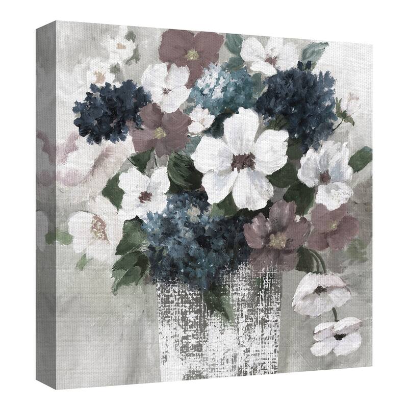 Linen Bouquet 1 Light Square REV by Nan Canvas Art Print