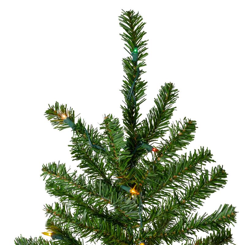 6.5' Canadian Pine Artificial Pencil Christmas Tree Multi Lights - 6.5 Foot