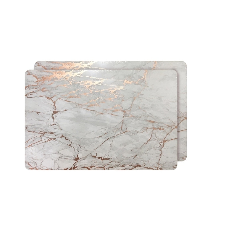 Dainty Home Marble Thick Cork Printed Rectangular Placemat Set