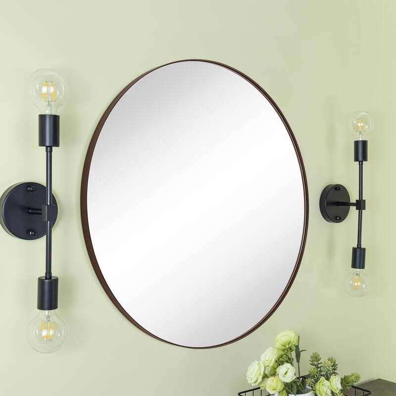 TEHOME Yolanta Round Metal Wall Mirror