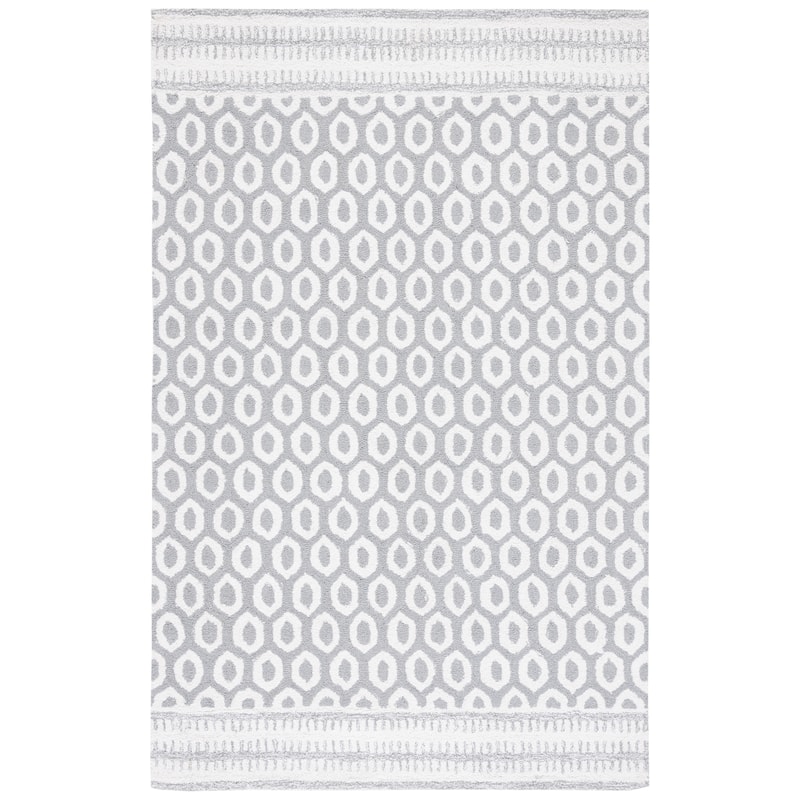 SAFAVIEH Handmade Capri Nimfodora Modern Wool Rug - 6' Square - Ivory/Grey