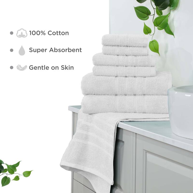 Martex Ultimate Performance Cotton Low-Lint Soft Absorbent Towel Set