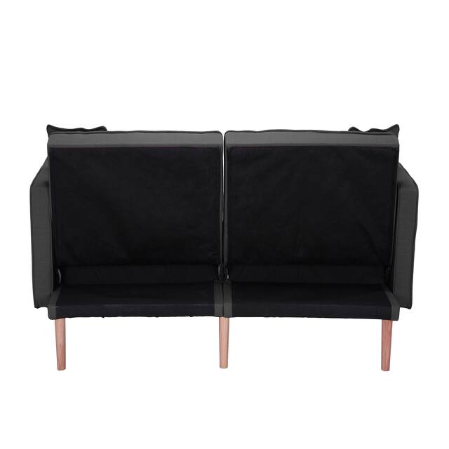 LUXMOD Futon Sleeper Sofa With 2 Pillows Fabric