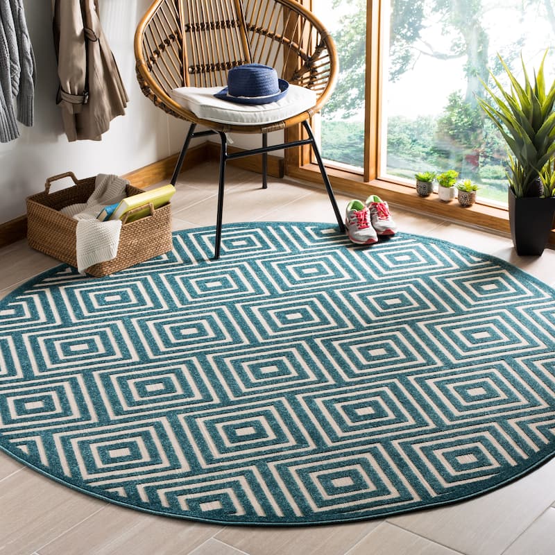 SAFAVIEH Cottage Burga Geometric Indoor/ Outdoor Patio Backyard Rug
