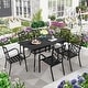 preview thumbnail 14 of 12, SUNCROWN Outdoor Patio 5/7 Piece Steel Dining Sets Metal Slatted Table and Stackable Chairs Powder Coated Frame