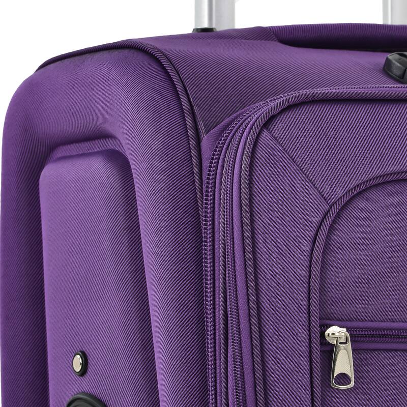 Merax 3 Piece Set Softside Luggage Sets with Spinner Wheels, Expandable Softshell Suitcase Set with Telescopic Handle