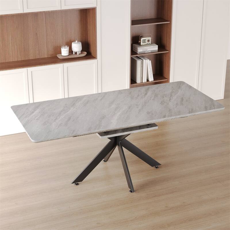 Extendable Dining Table Modern Mid-Century Kitchen Table