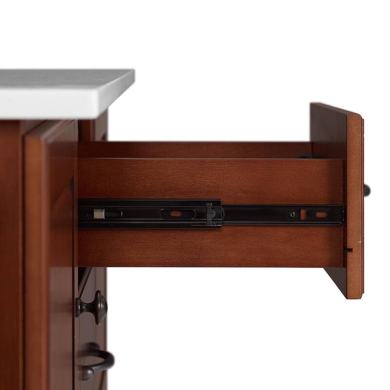 Kitchen Island Stone Top Portable Cart Storage Cabinet Modern Kitchen Furniture