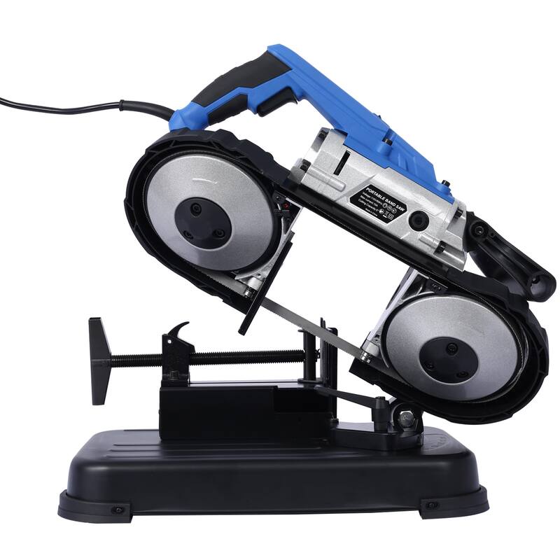 Portable Band Saw, Metal Cutting Circular Saw With Removable Stainless Steel Base, Adjustable Cutting Angle