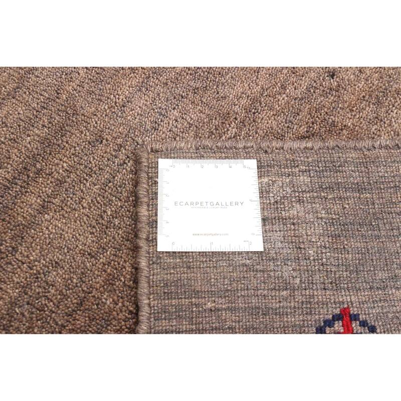 ECARPETGALLERY Hand Loomed Kashkuli Gabbeh Taupe Wool Rug - 4'0 x 5'11