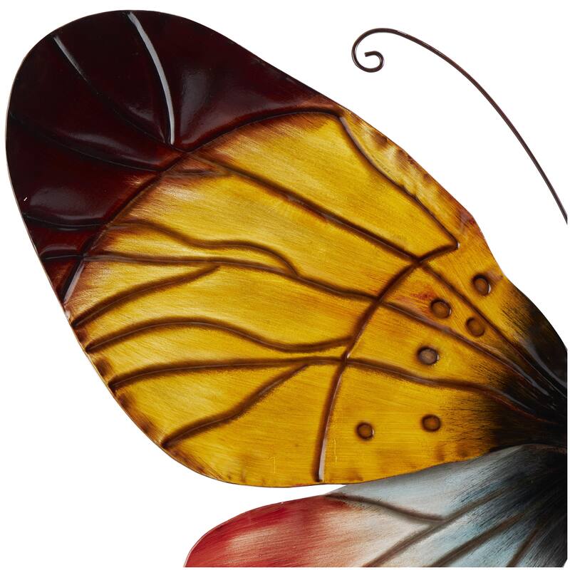 Metal Butterfly Indoor Outdoor Home Wall Decor - Red - Roche River Decor