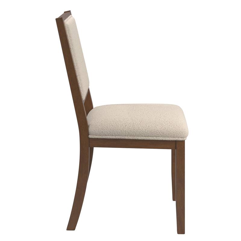 Harstad Wood Finish Cream Boucle Fabric Dining Chair (Set of 2) by iNSPIRE Q Modern