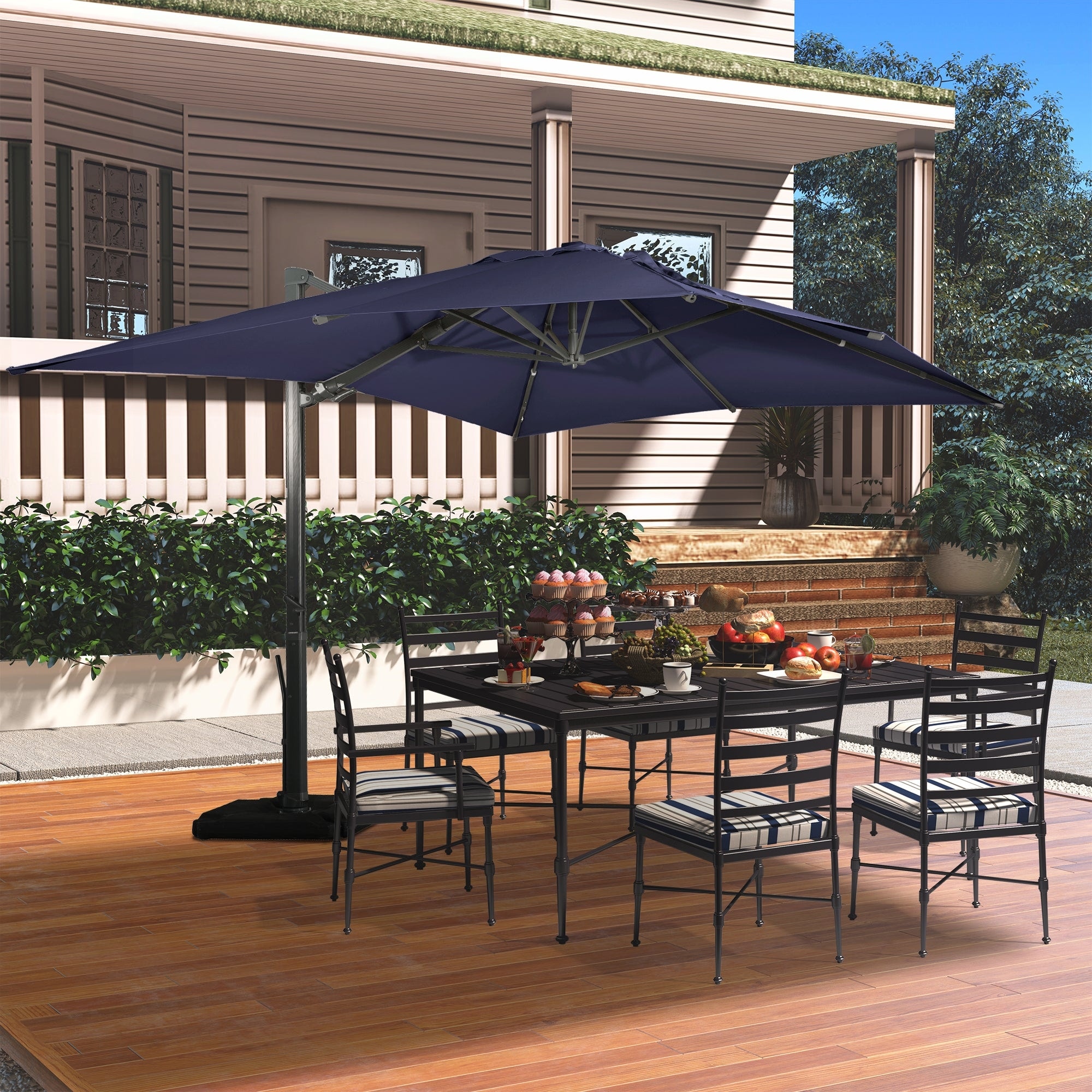 electric patio umbrellas Patiowell 9FT Outdoor Electric Patio Umbrella With Base,Outdoor Table  Umbrella,Yard Umbrella,One-click Start And Crank - Overstock