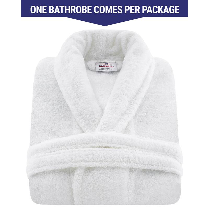 American Soft Linen Mens and Womens Robe Warm Fleece Unisex Bathrobe