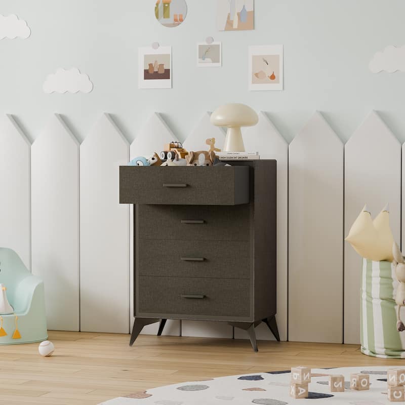 Metal-Framed Fabric Storage Dresser Cabinet with Drawer