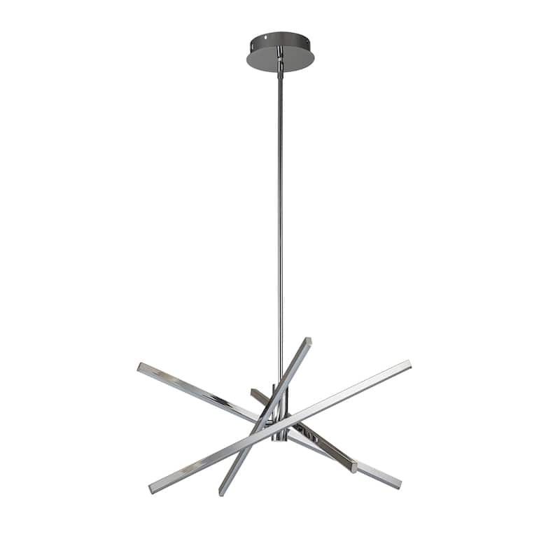 Black/ Gold Modern Aluminum LED Chandelier Linear Sputnik Ceiling Pendant Light for Living/ Dining Room/ Kitchen