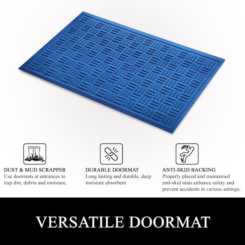 A1HC New All Weather Superior Dirt and Moisture Absorbing Polypropylene Door Mat with Non-Slip Backing for Inside Outside Use
