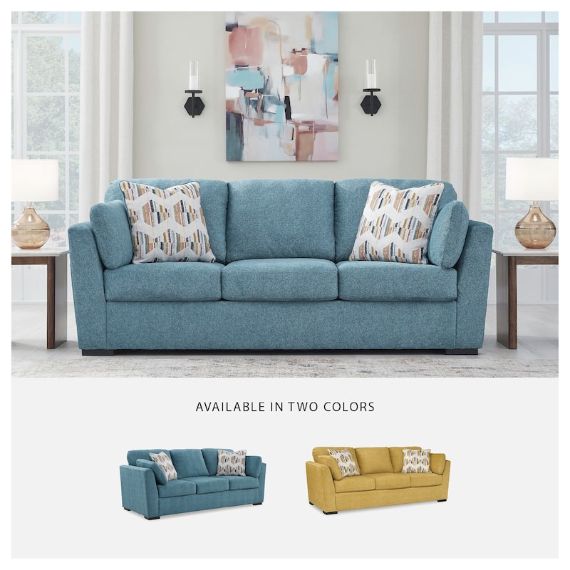 Signature Design by Ashley Keerwick Blue/Green Sofa - 94"W x 41"D x 39"H