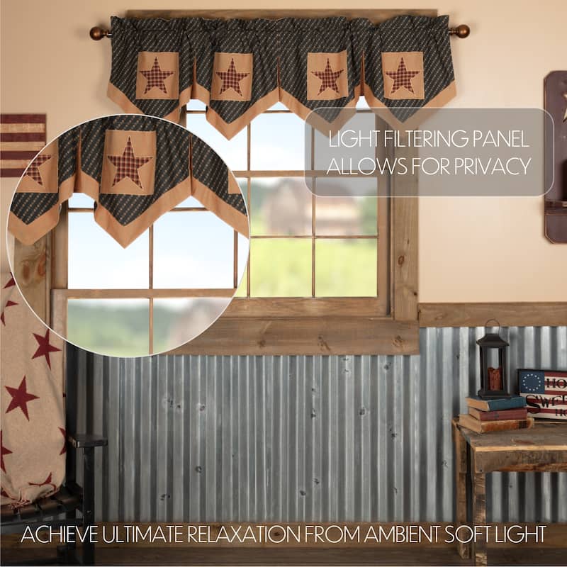 Patriotic Patch Star Block Valance Pleated