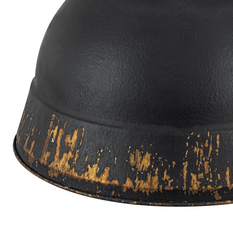 2-Light Farmhouse Pendant Light with Distressed Gold Dome Shade - 2-Lights