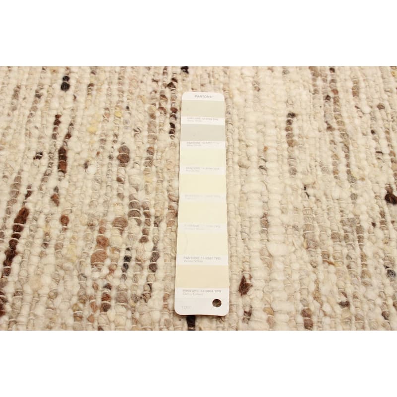 ECARPETGALLERY Braid weave Sienna Cream Wool Rug - 5'1 x 7'10