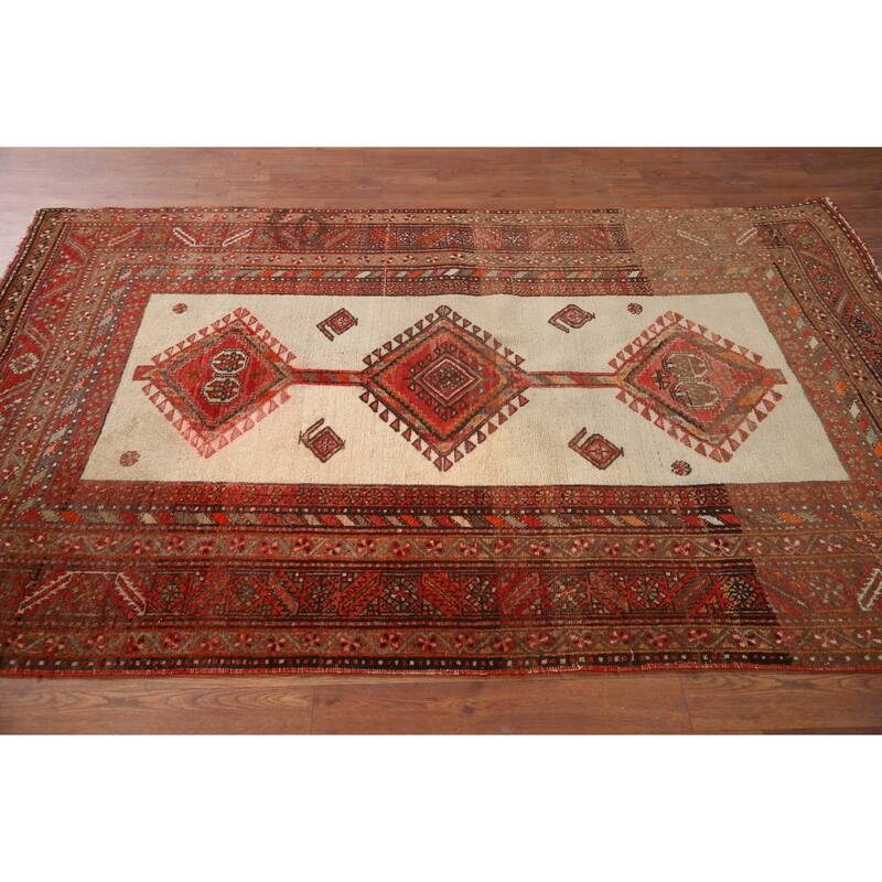 Malayer Vegetable Dye Persian Rug Hand-knotted Wool Carpet - 4'2" x 6'8"