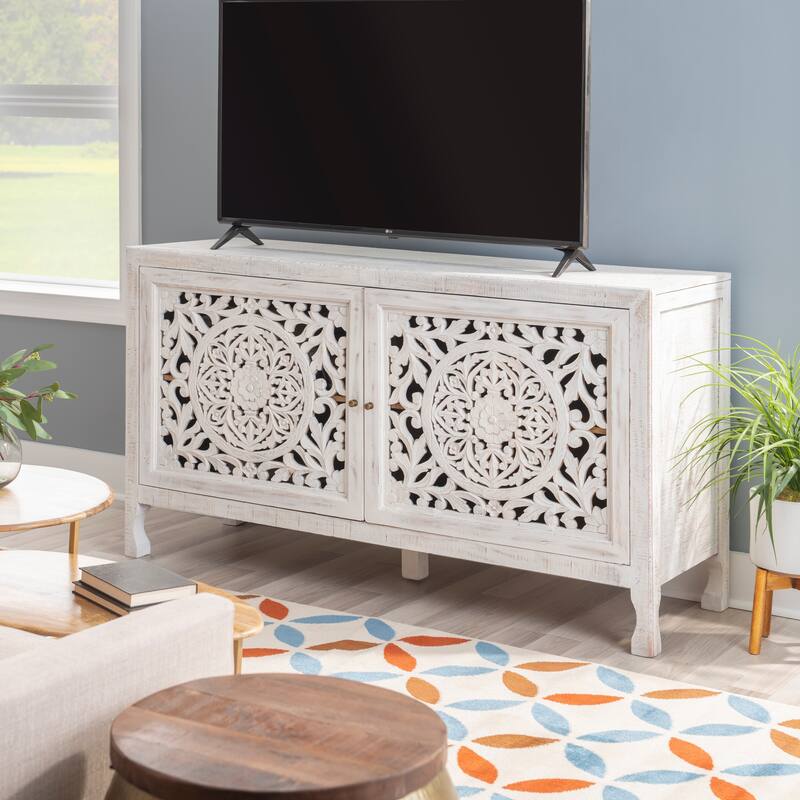 Heaton 2-Door Bohemian Wooden Cabinet