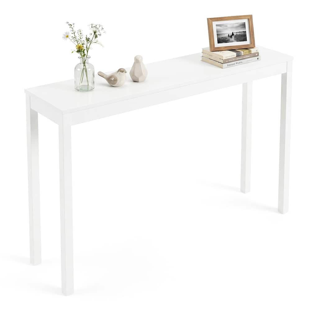 Gymax 48'' Modern Farmhouse Sofa Table w/Thickened Top & Solid Wood