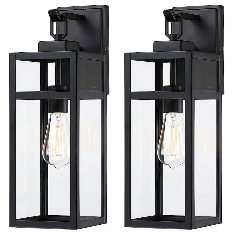 2 Pack Matte Black Outdoor Wall Light - 5.9"x7.76"x17.99" - 5.9"x7.76"x17.99"