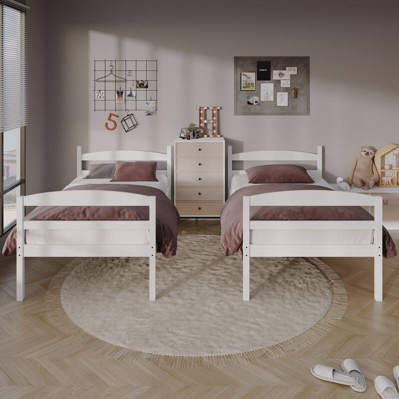 CraftPorch Contemporary Twin Over Twin Bunk Bed