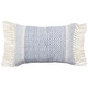 preview thumbnail 11 of 11, Iker Indoor/ Outdoor Chevron Lumbar Pillow 16"X24" Cover Only - Light Blue/Ivory