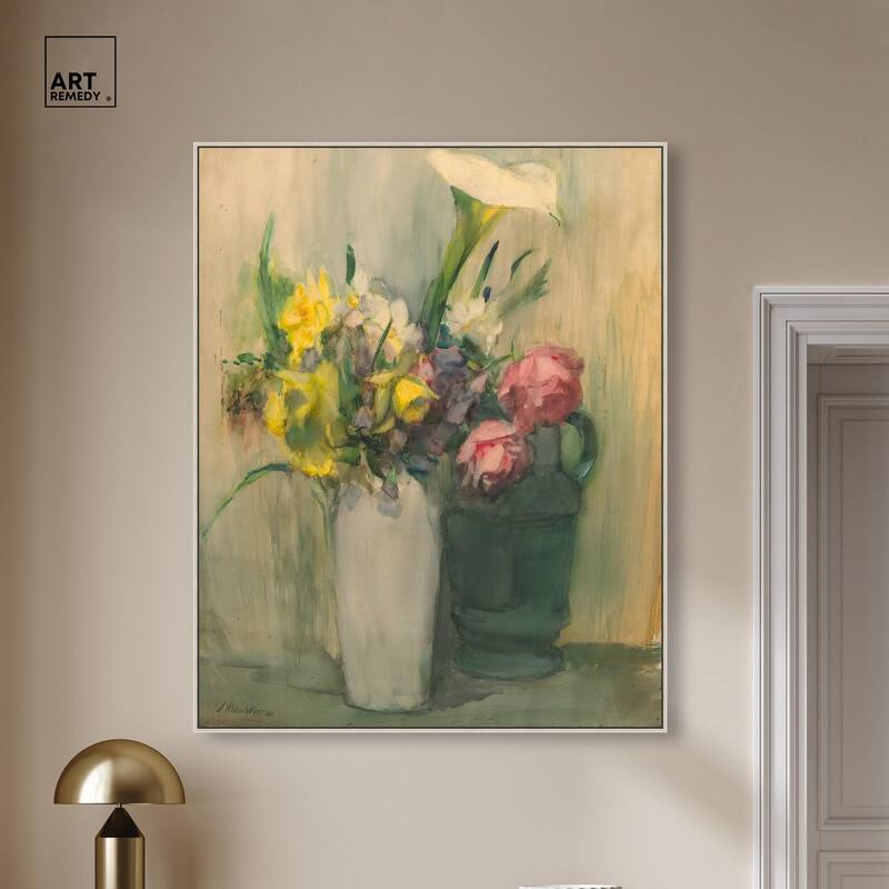 Flowers by Julian Alden Weir Canvas by Art Remedy