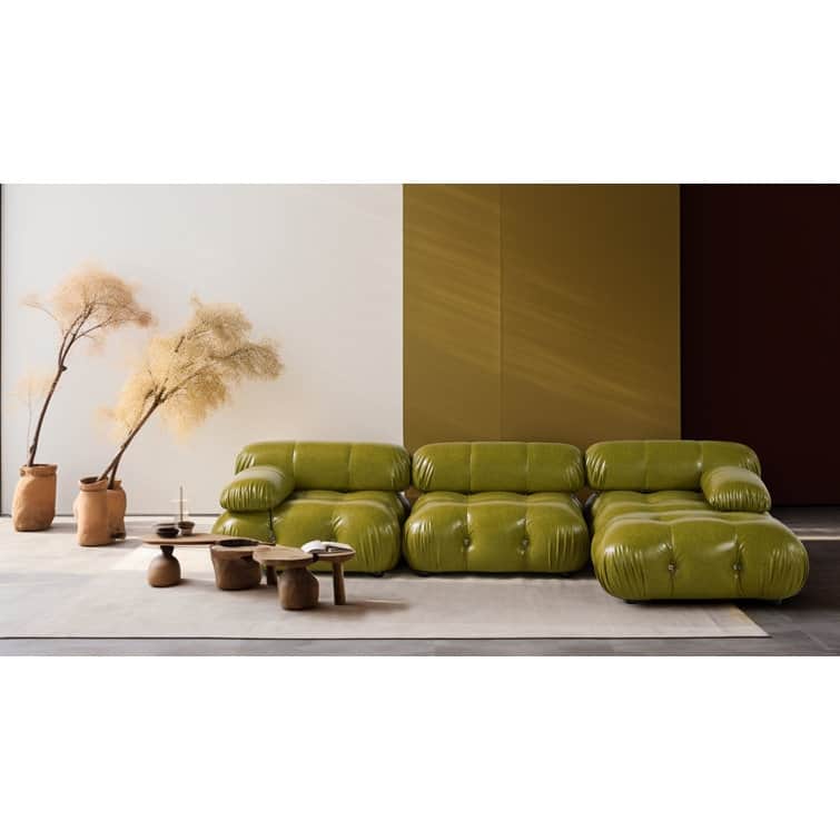 Daejuan 4 Pieces Faux Leather Sectional