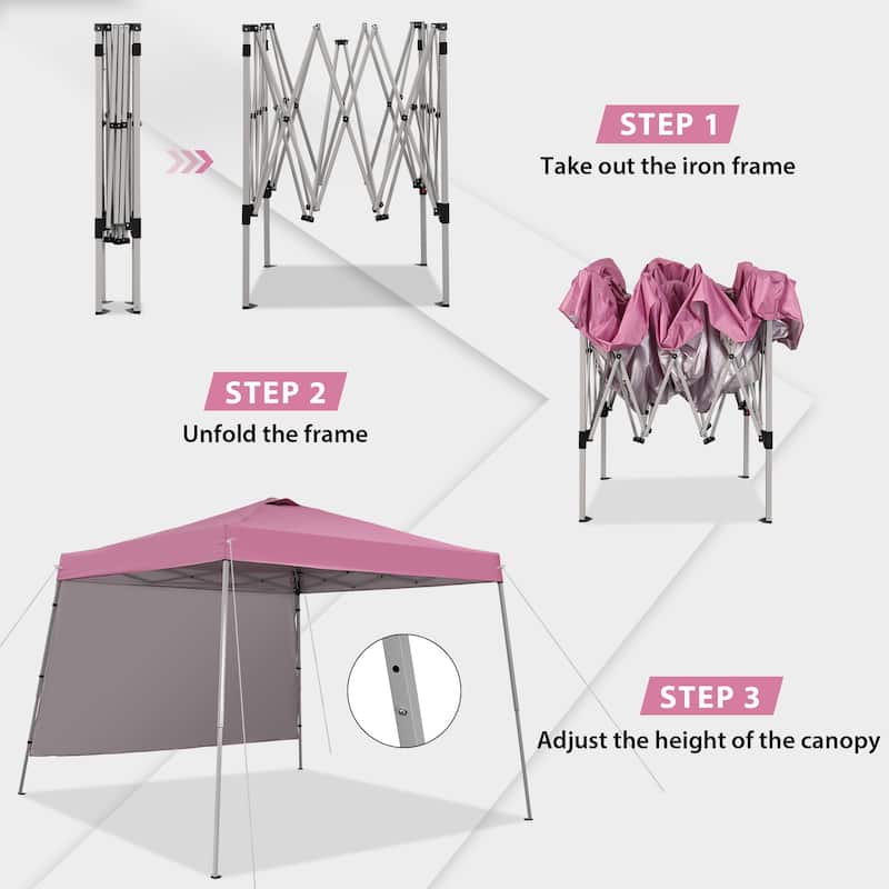 Ainfox 8 x 8 ft Pop-up Canopy Tent, Outdoor Gazebo for Beach, Sun Shade