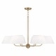 preview thumbnail 1 of 2, Welsley 6-light Aged Brass Chandelier w/ White Fabric Shade