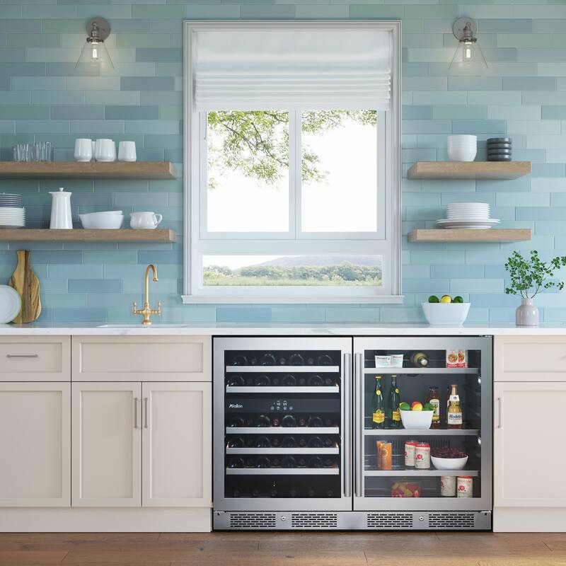 Avallon AWCBV45140 48" Wide 45 Bottle Capacity Dual Zone Wine Cooler