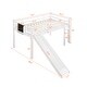 preview thumbnail 21 of 25, Twin Size Loft Bed Wood Bed with Convertible Ladder and Slide, Solid Wood Twin Kids Bed Frame with Chalkboard for Boys or Girls