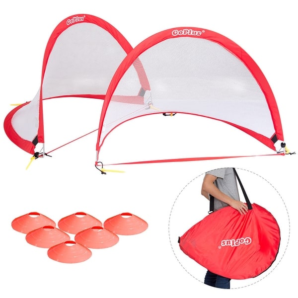 Shop Goplus Set Of 2 Portable 4 Pop Up Soccer Goals Set For