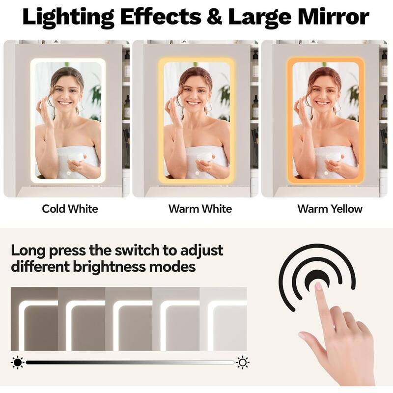 2 Drawer Makeup Vanity Desk Set with Power Outlet, USB Ports, Stool