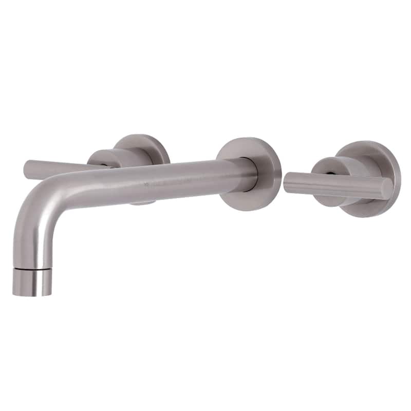 Manhattan 3-Hole Wall Mount Roman Tub Faucet in Brushed Brass - Brushed Nickel